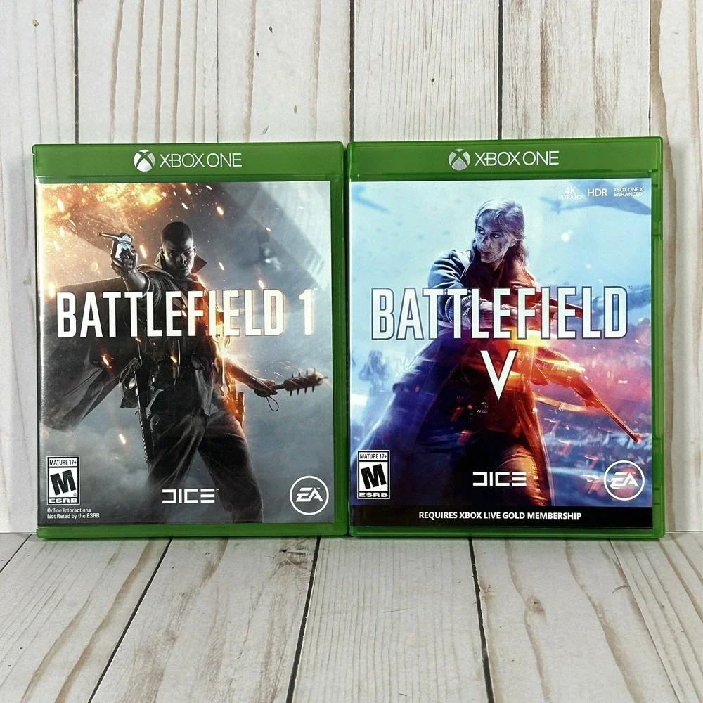 Battlefield 1 & Battlefield V Microsoft Xbox One Game CIB 2‎ Lot